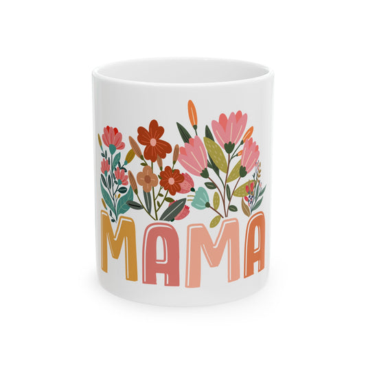 Floral 'Mama' Ceramic Mug - Perfect Gift for Mother's Day & Birthdays