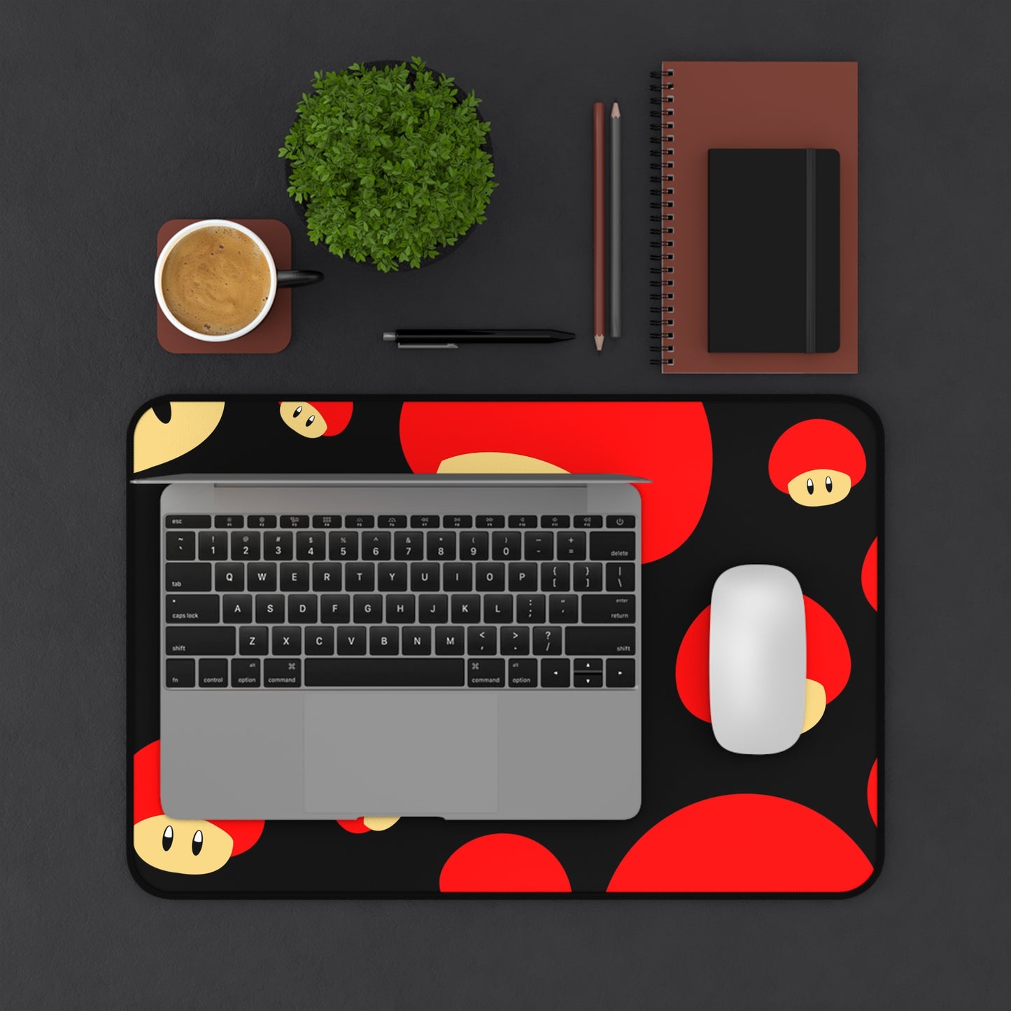 Colorful Mushroom Desk Mat - Gamer Office Decor
