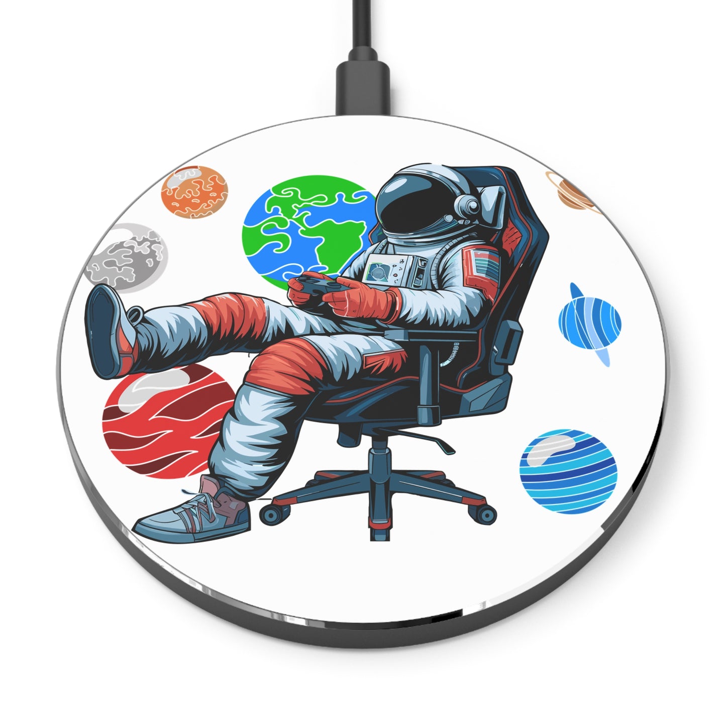 Astronaut Themed Fast Wireless Charger - Perfect for Gamers and Space Enthusiasts