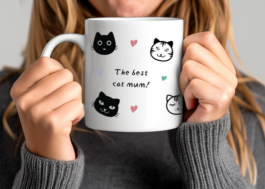 🐱Custom Cat Mom Mug ☕ Personalized Ceramic Mug for Cat Lovers 🎀