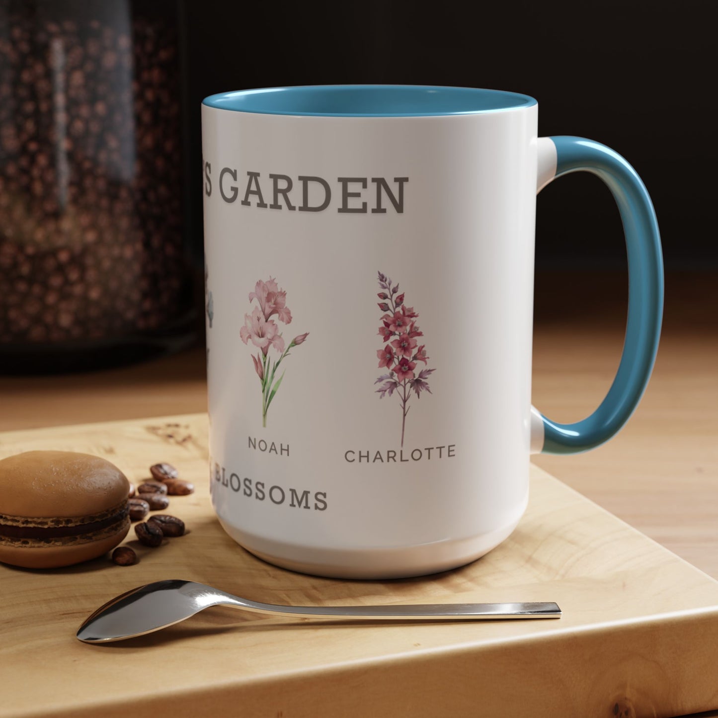 Personalized Grandma's Garden Coffee Mug - Custom Floral Ceramic Mug