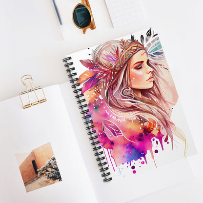 Bohemian Spiral Notebook - Colorful Dream Catcher Design
