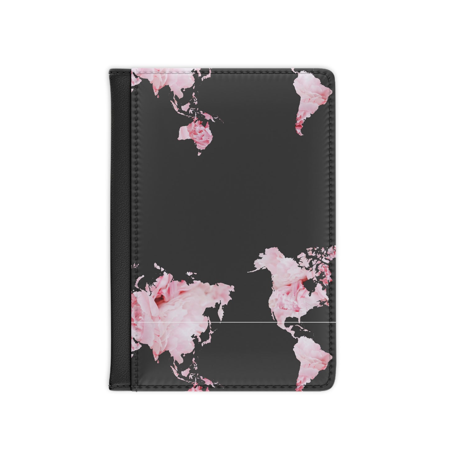 Elegant Floral Passport Cover with World Map Design