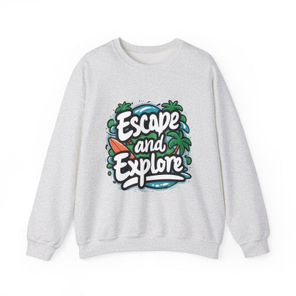Escape and Explore Crewneck Sweatshirt for Adventure Lovers