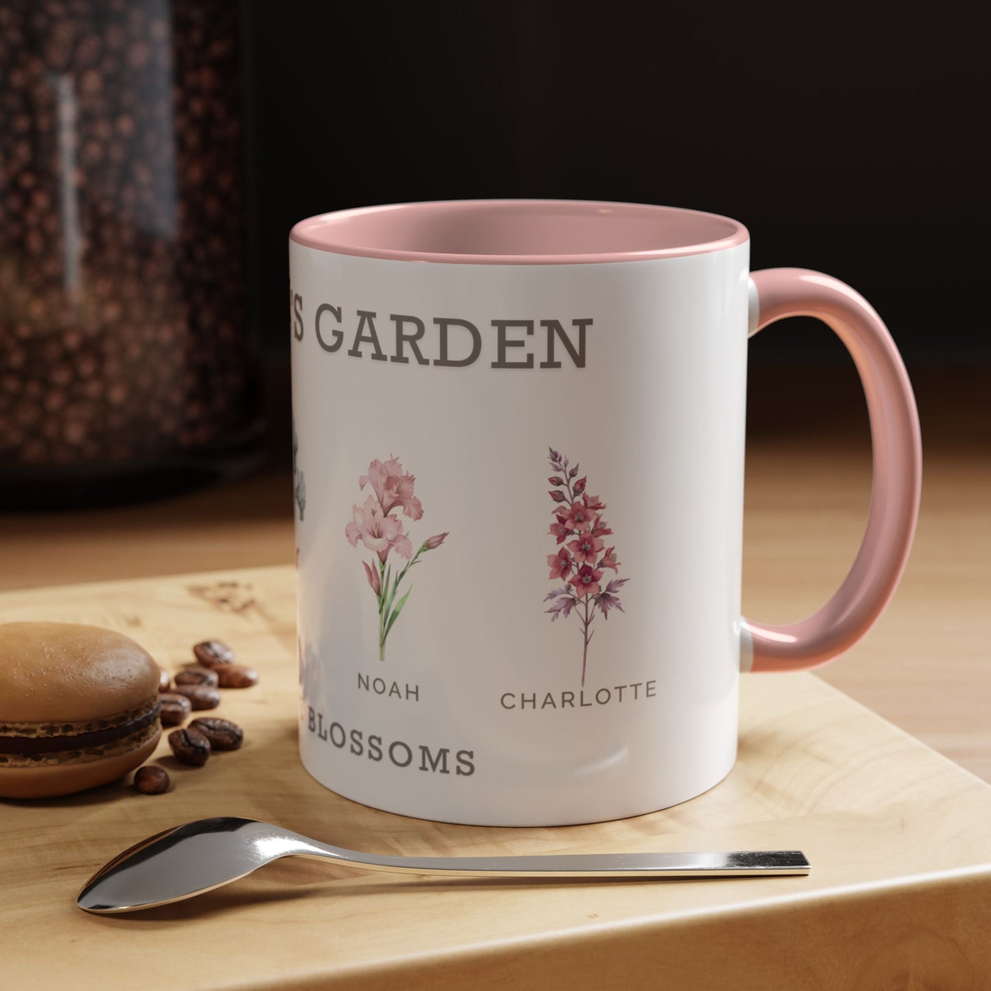 Personalized Grandma's Garden Coffee Mug - Custom Floral Ceramic Mug