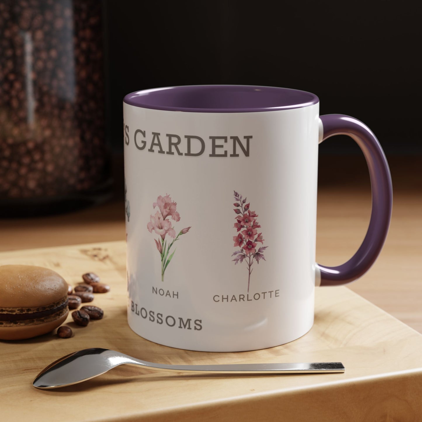 Personalized Grandma's Garden Coffee Mug - Custom Floral Ceramic Mug