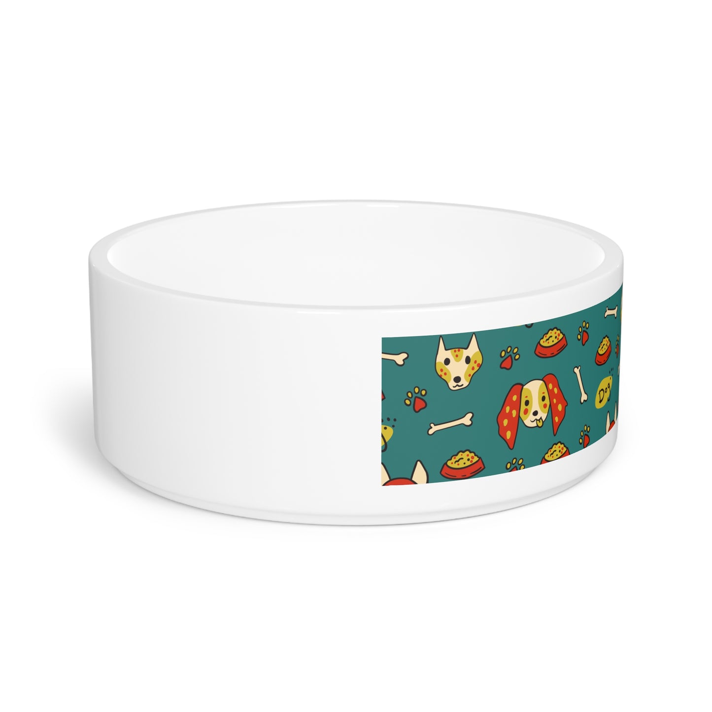 Funny Dog-Themed Pet Bowl with Bones and Treats Design