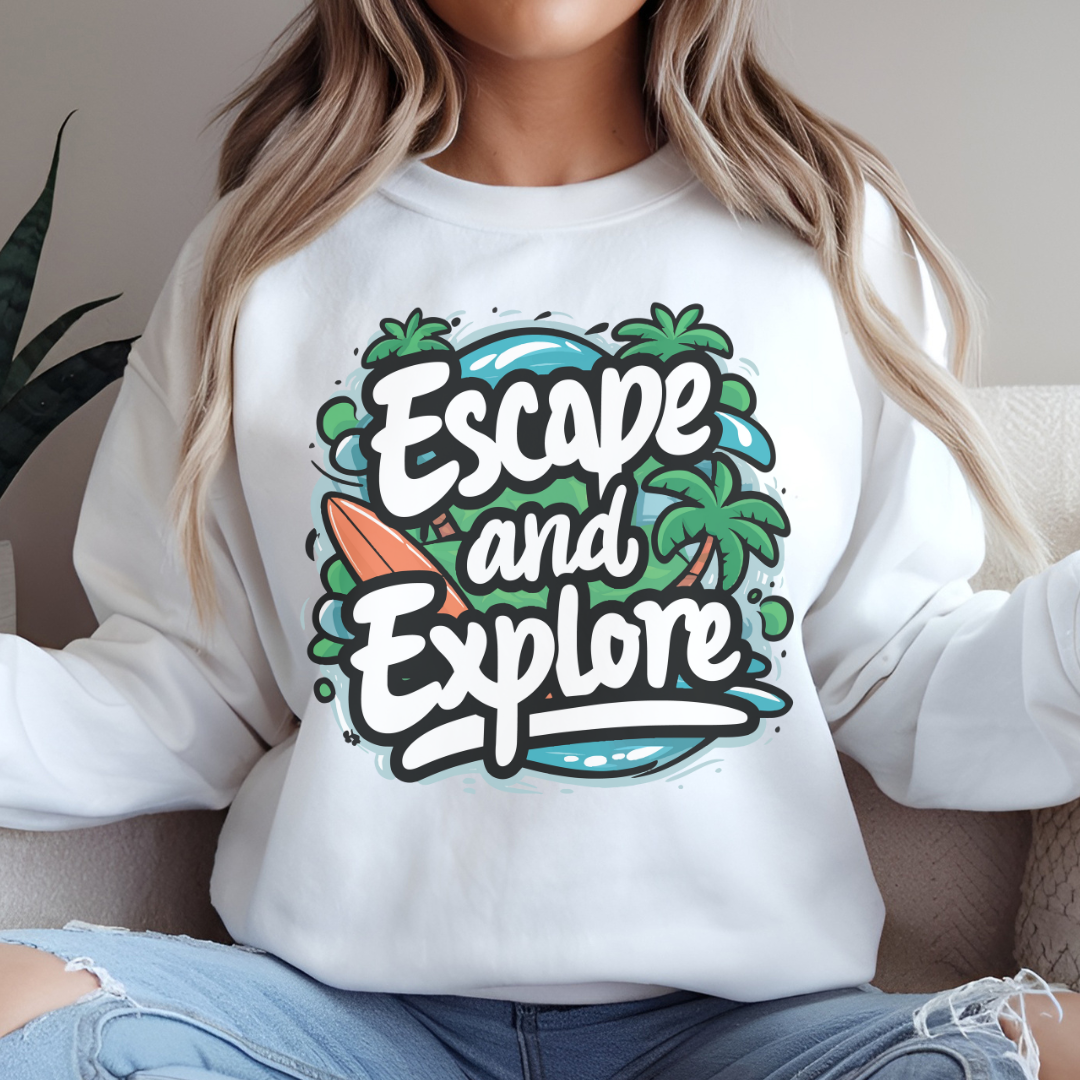 Escape and Explore Crewneck Sweatshirt for Adventure Lovers
