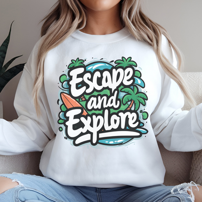 Escape and Explore Crewneck Sweatshirt for Adventure Lovers