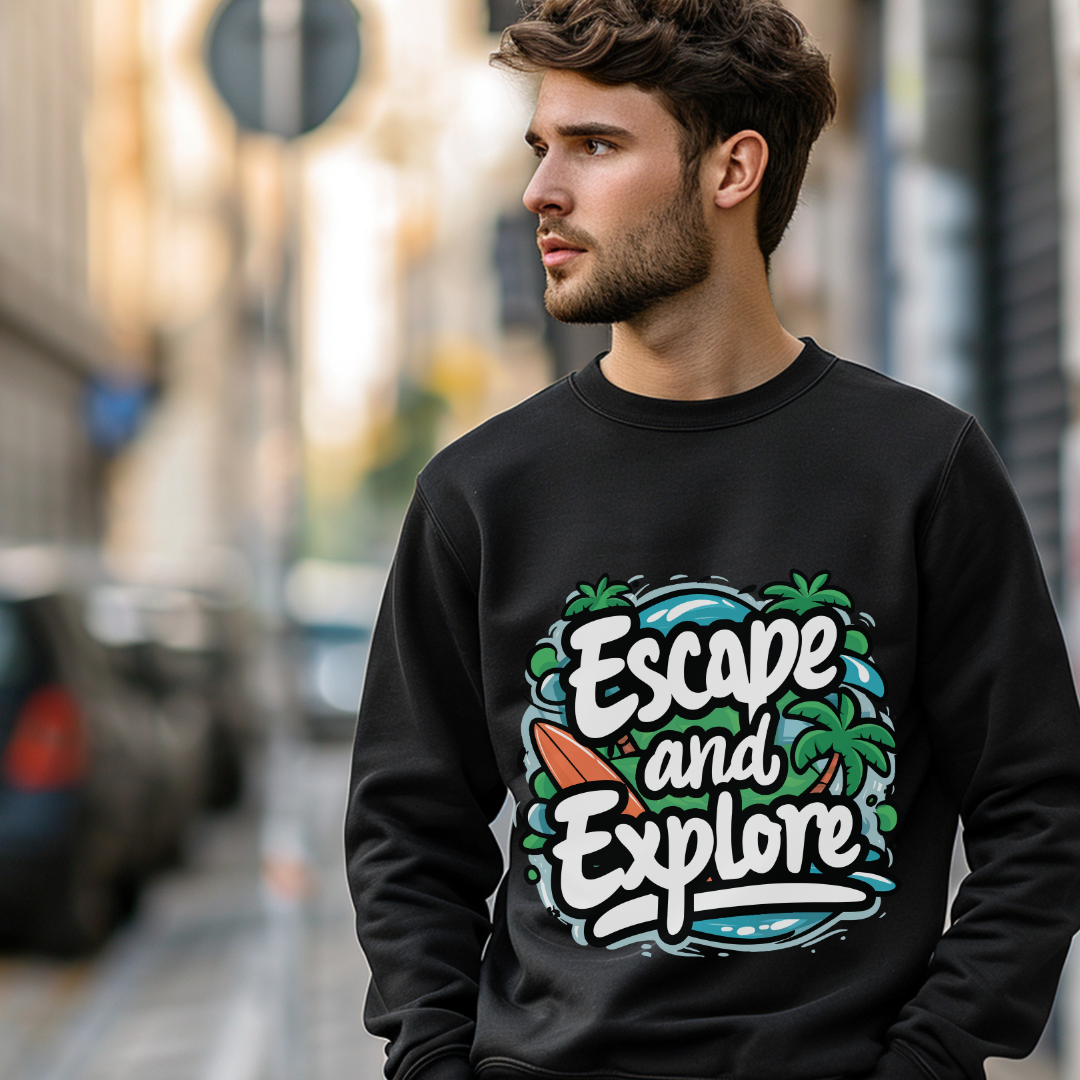 Escape and Explore Crewneck Sweatshirt for Adventure Lovers