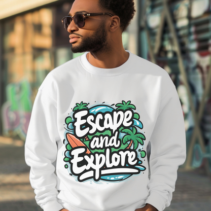 Escape and Explore Crewneck Sweatshirt for Adventure Lovers